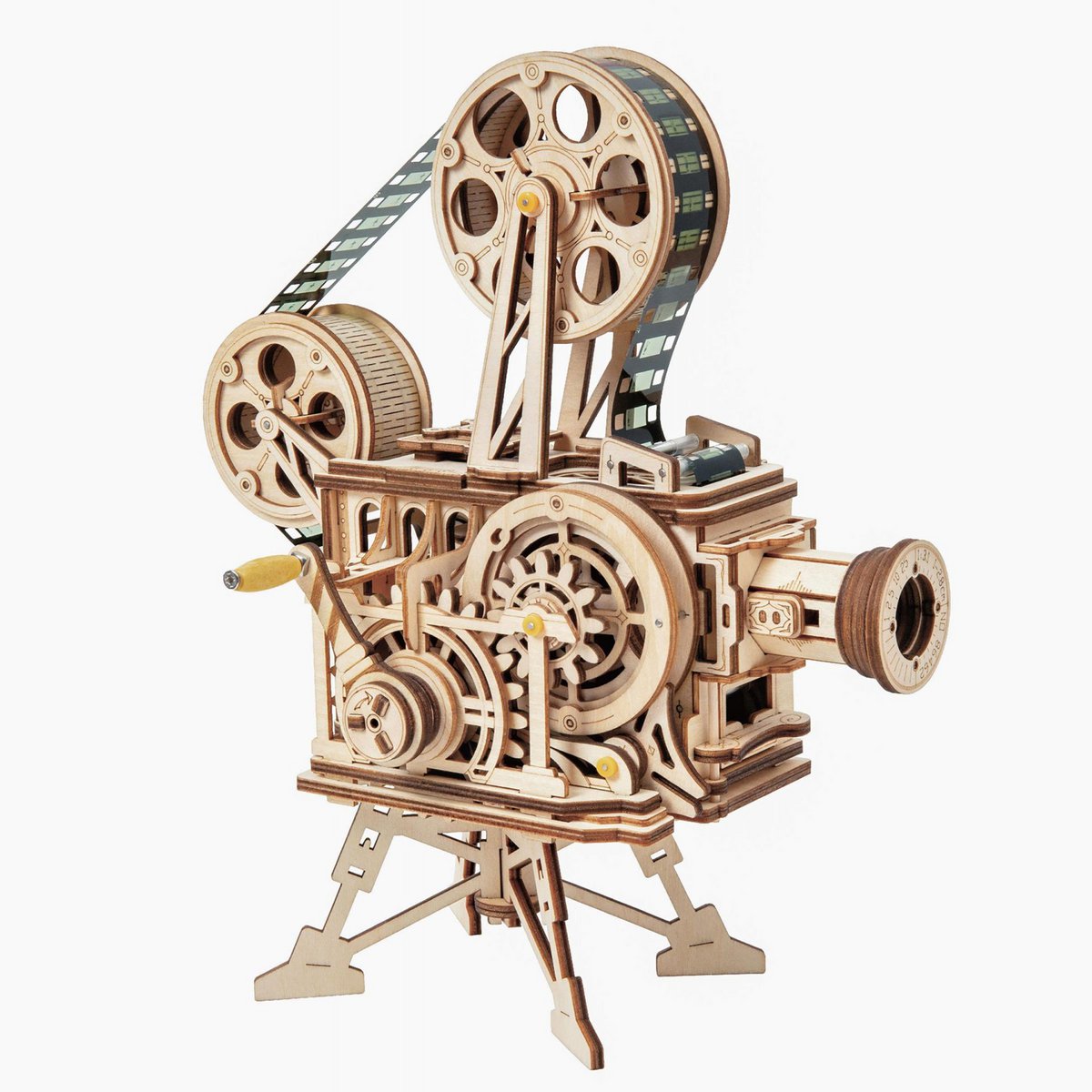 3D Wooden Puzzle - Enter the Magical World of Cinema with Vitascope/Film Projector