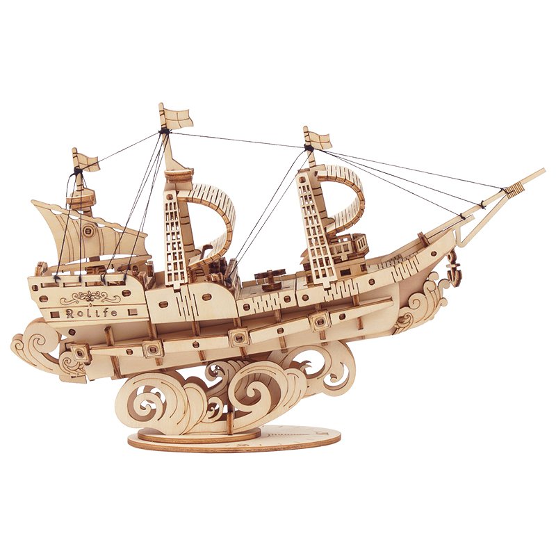 3D Wooden Puzzle Sailing Ship, Robotime, TG305, 20x4.6x12cm