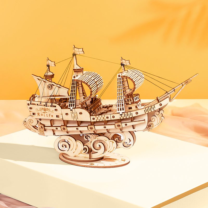 3D Wooden Puzzle Sailing Ship, Robotime, TG305, 20x4.6x12cm