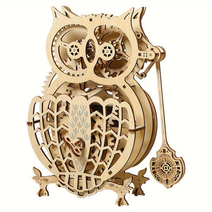 Creative Passage: 3D Wooden Owl Clock Puzzle Set for Adults