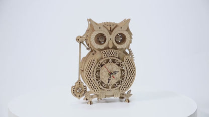 Creative Passage: 3D Wooden Owl Clock Puzzle Set for Adults